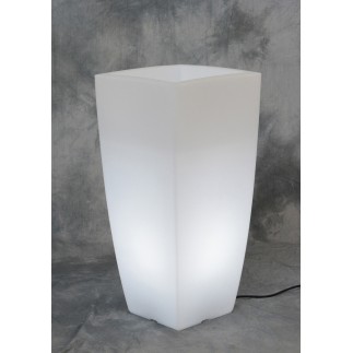 VASO HOME LIGHT QUADRO CM.40X40X90H.GHIAC/BIA - 1