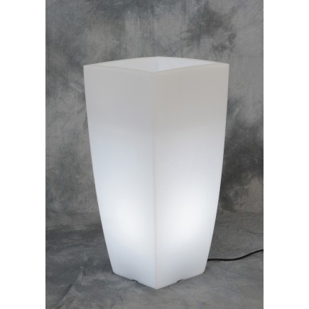 VASO HOME LIGHT QUADRO CM.40X40X90H.GHIAC/BIA - 1