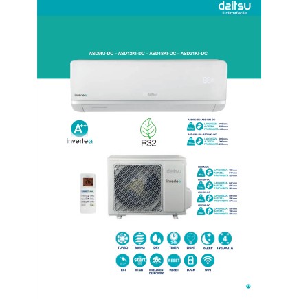 DAITSU - CONDIZIONATORE INVERTER ASD12KI-DC AIR R32 CON WIFI