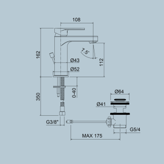 JACUZZI - MISCELATORE LAVABO CROMO SERIE ALBA