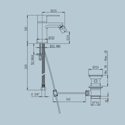 JACUZZI - MISCELATORE BIDET CROMO SERIE EOLO